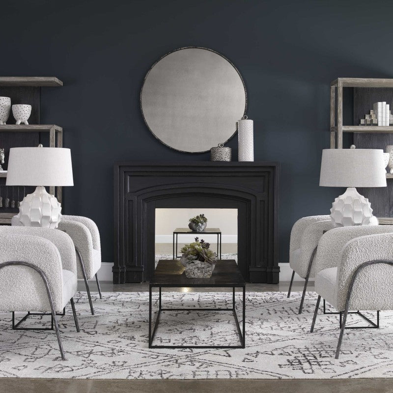 Guerina - Scalloped Lamp - White