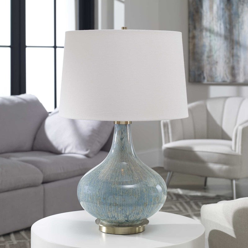Celinda - Glass Lamp - Blue Gray