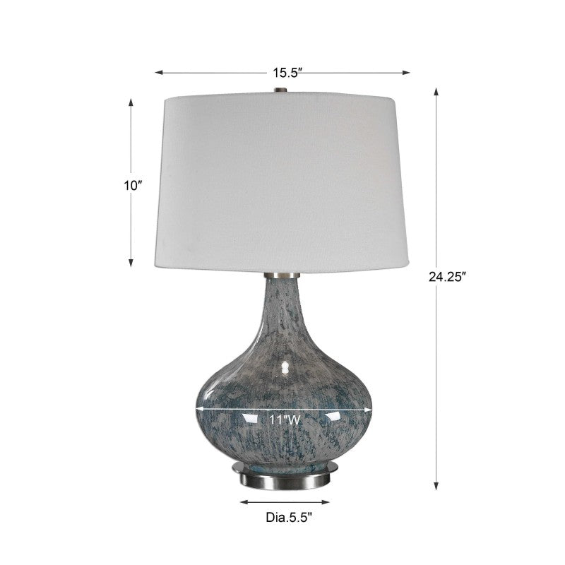 Celinda - Glass Lamp - Blue Gray