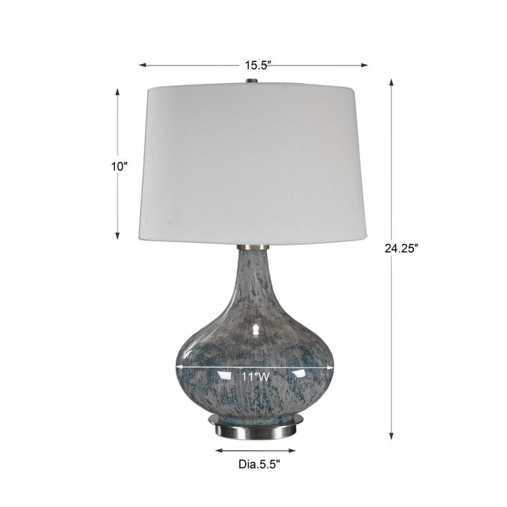 Celinda - Glass Lamp - Blue Gray
