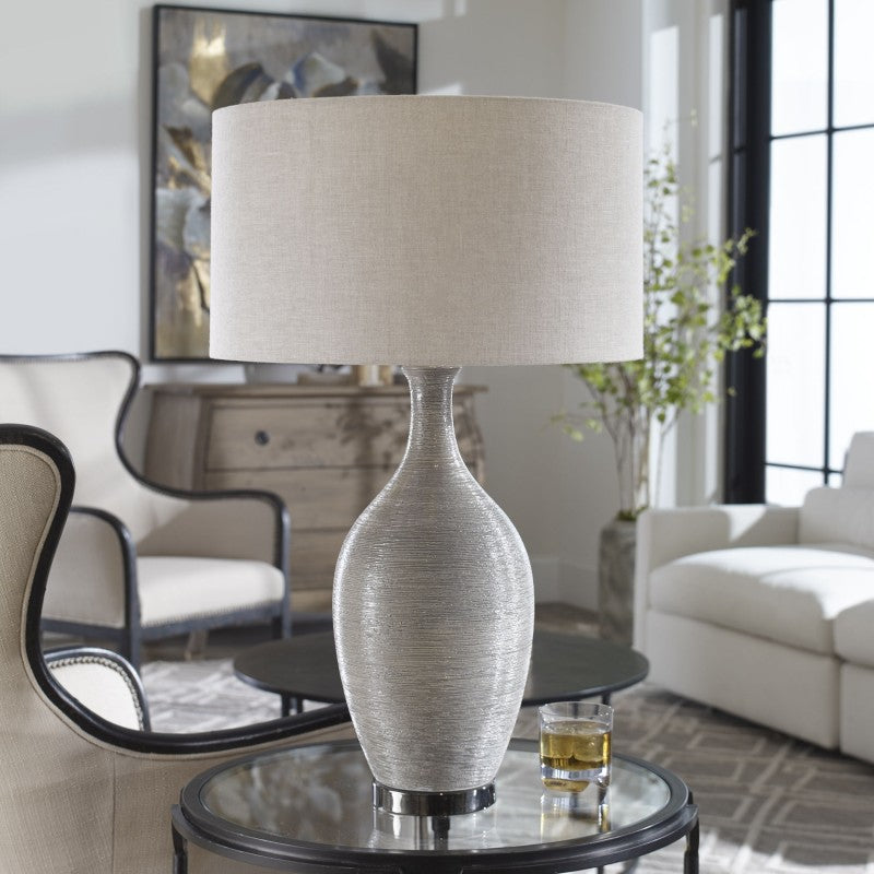 Dinah - Textured Table Lamp - Gray