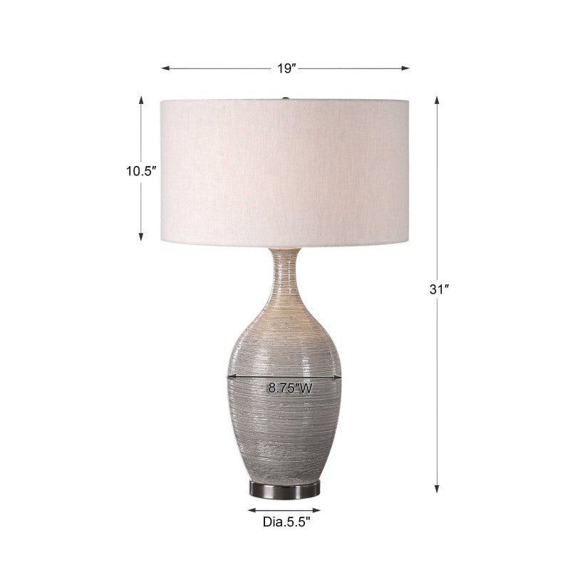 Dinah - Textured Table Lamp - Gray