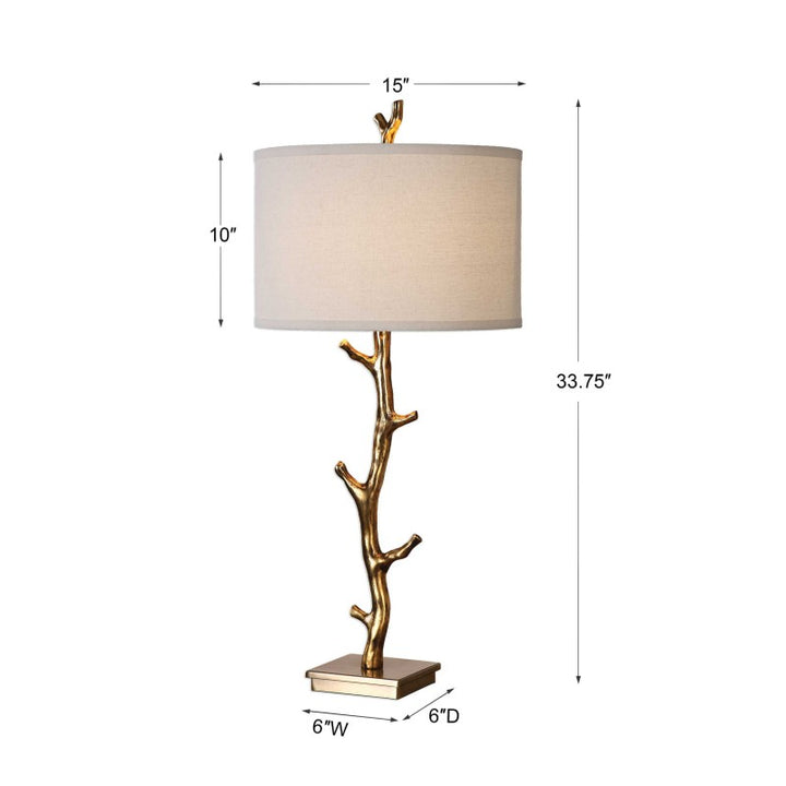 Javor - Tree Branch Table Lamp - Gold