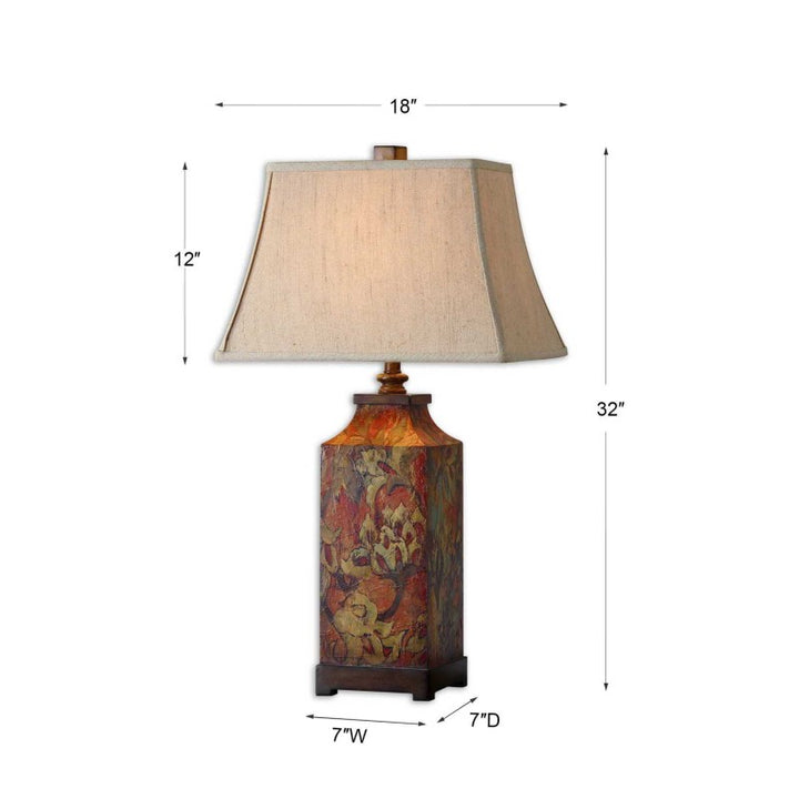 Colorful Flowers - Table Lamp - Orange