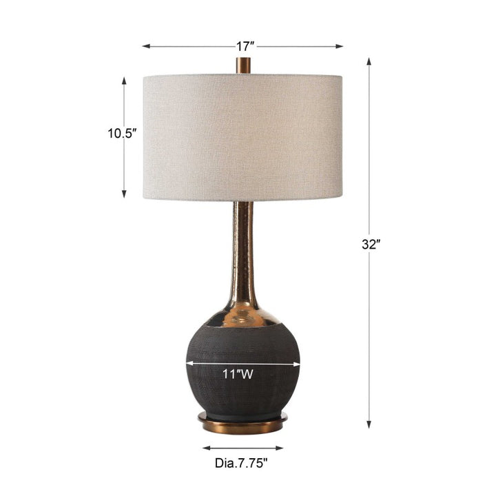 Arnav - Textured Lamp - Black