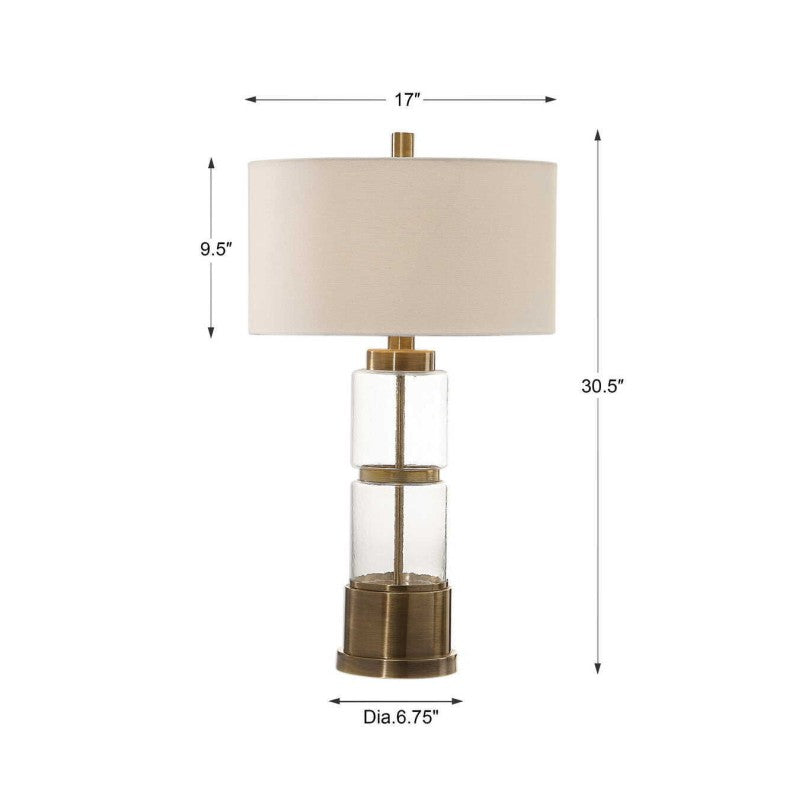 Vaiga - Glass Column Lamp - Gold
