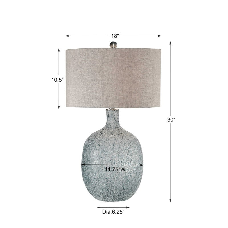 Oceaonna - Glass Table Lamp - Light Blue