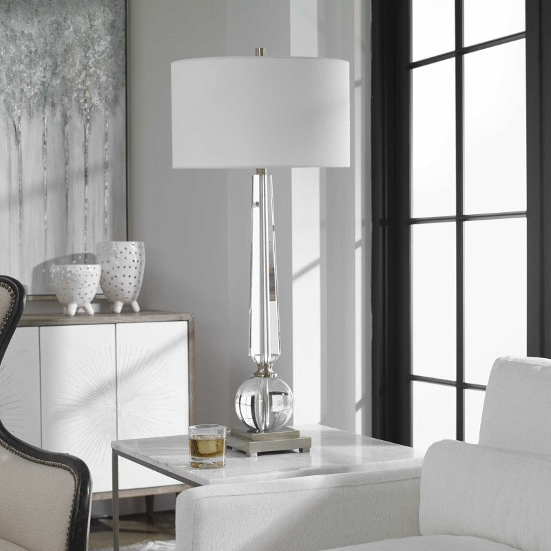Crista - Crystal Lamp - Pearl Silver