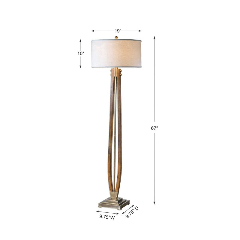 Boydton - Burnished Wood Floor Lamp - Gold