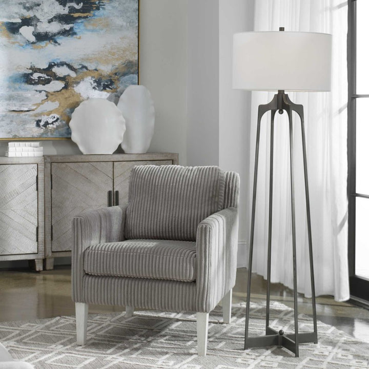 Adrian - Modern Floor Lamp - Pearl Silver