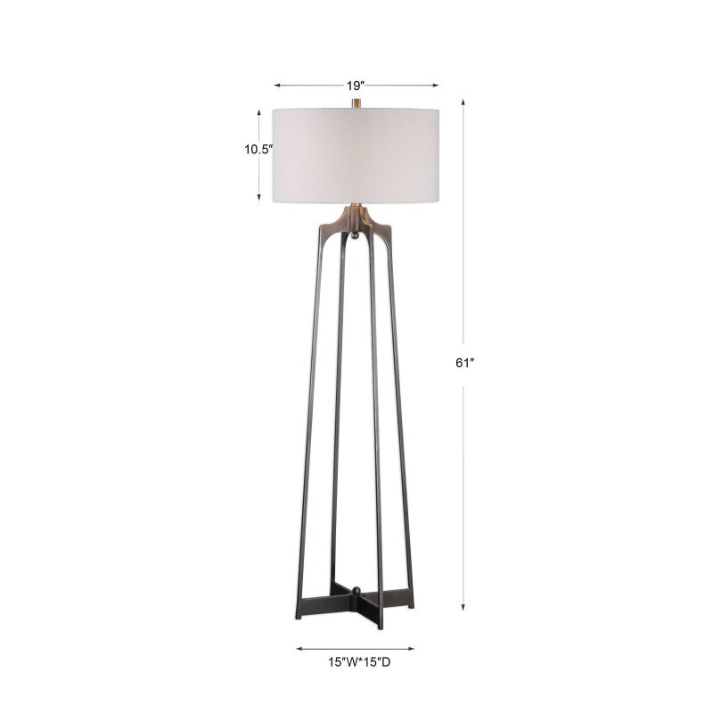Adrian - Modern Floor Lamp - Pearl Silver