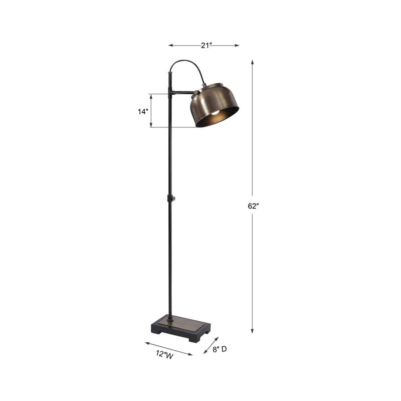 Bessemer - Industrial Floor Lamp - Light Brown
