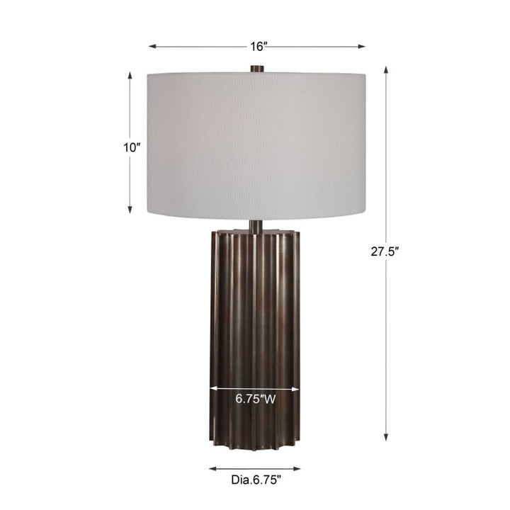 Khalio - Gun Metal Table Lamp - Dark Brown