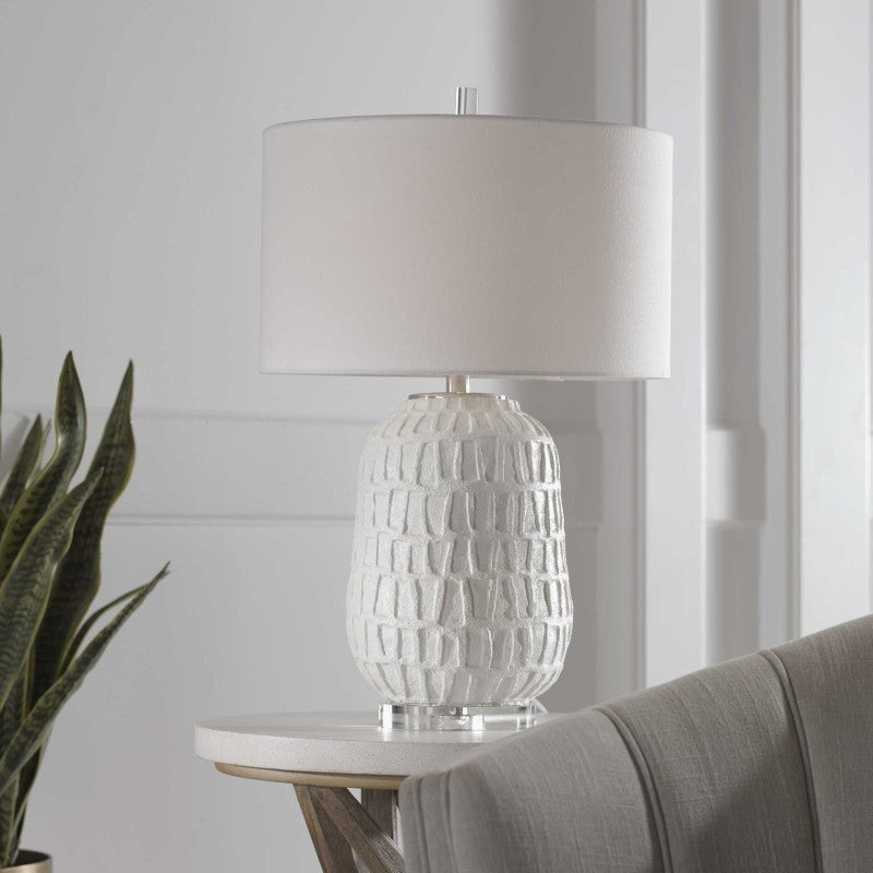 Caelina - Textured Table Lamp - White