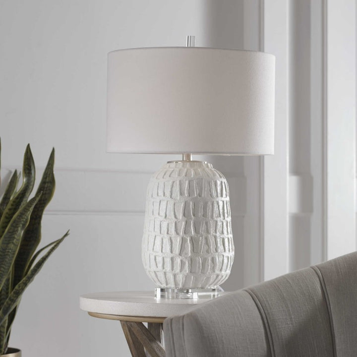 Caelina - Textured Table Lamp - White
