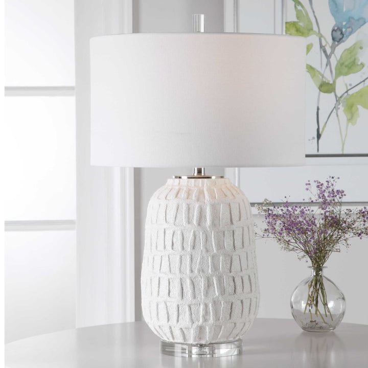 Caelina - Textured Table Lamp - White