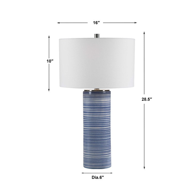 Montauk - Striped Table Lamp - Blue