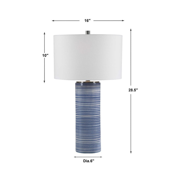 Montauk - Striped Table Lamp - Blue