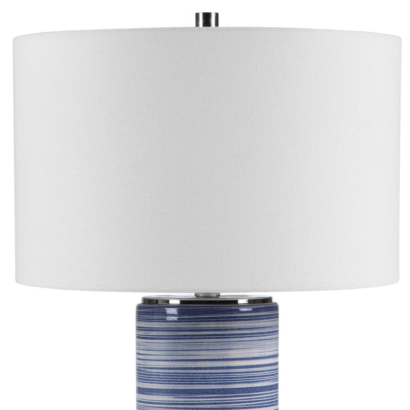 Montauk - Striped Table Lamp - Blue