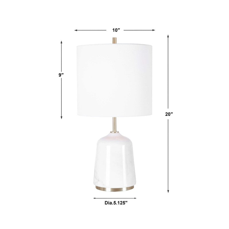 Eloise - Marble Table Lamp - White