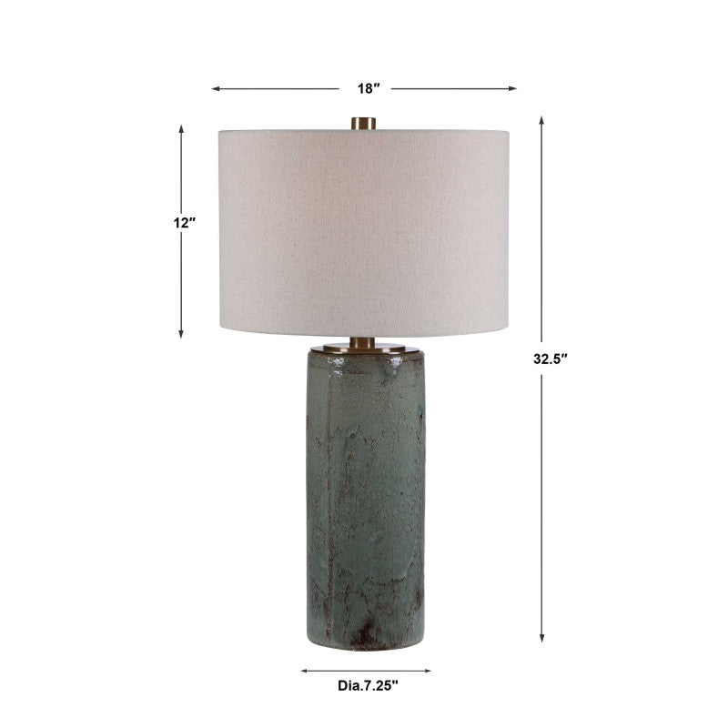 Callais - Crackled Table Lamp - Aqua
