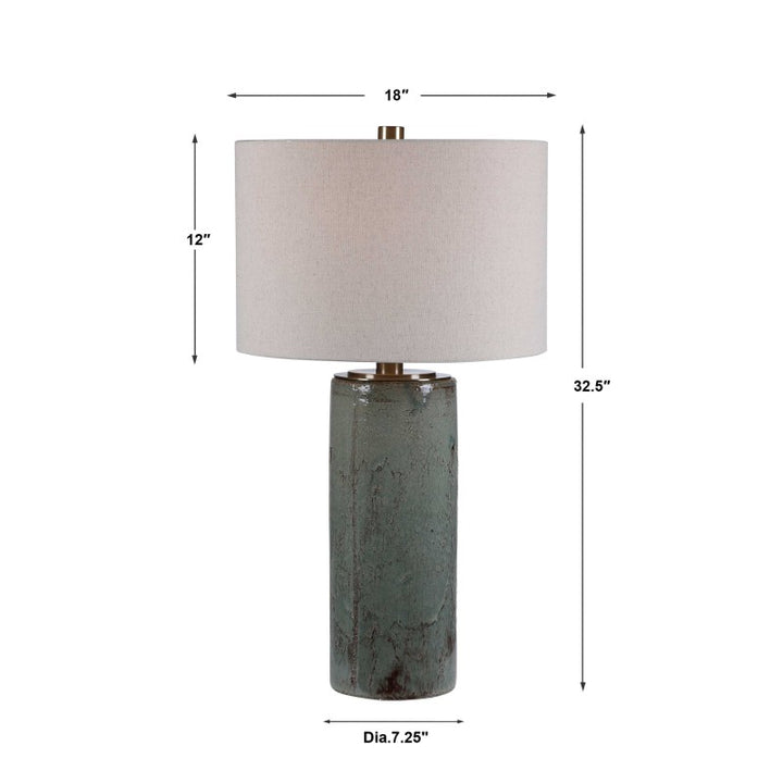 Callais - Crackled Table Lamp - Aqua