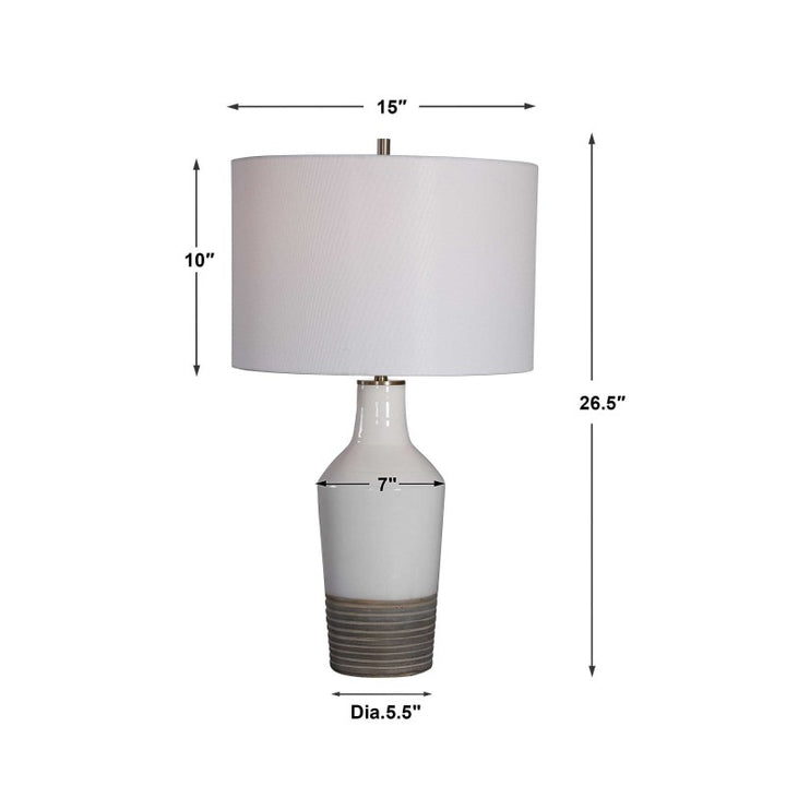 Dakota - Crackle Table Lamp - White