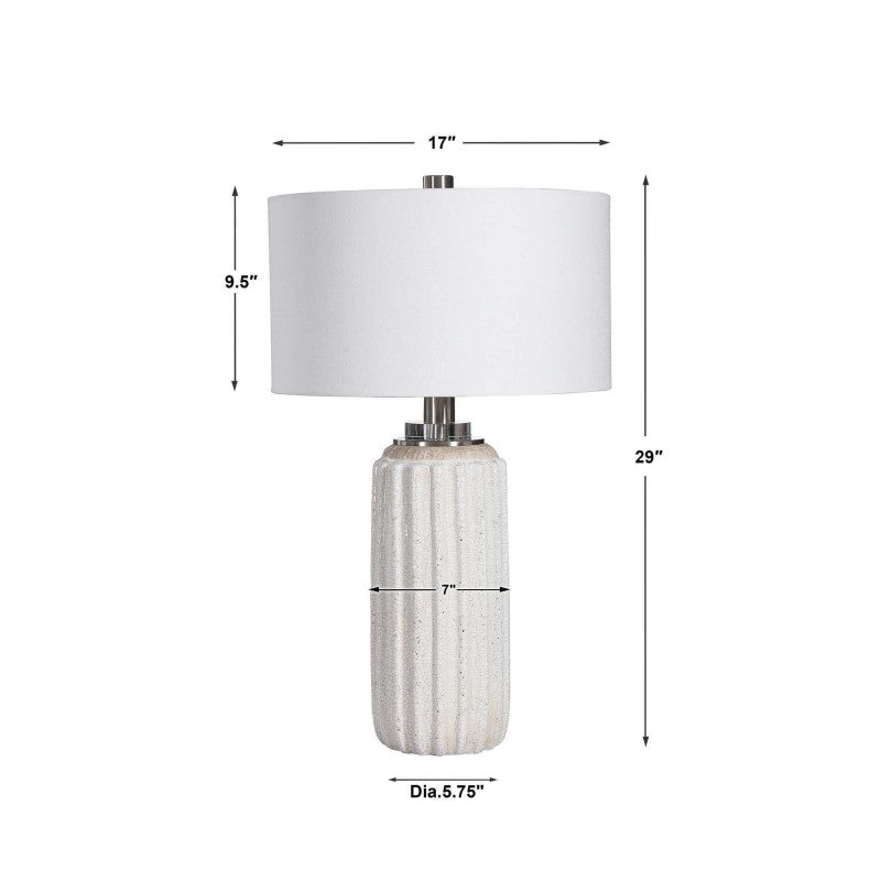 Azariah - Crackle Table Lamp - White
