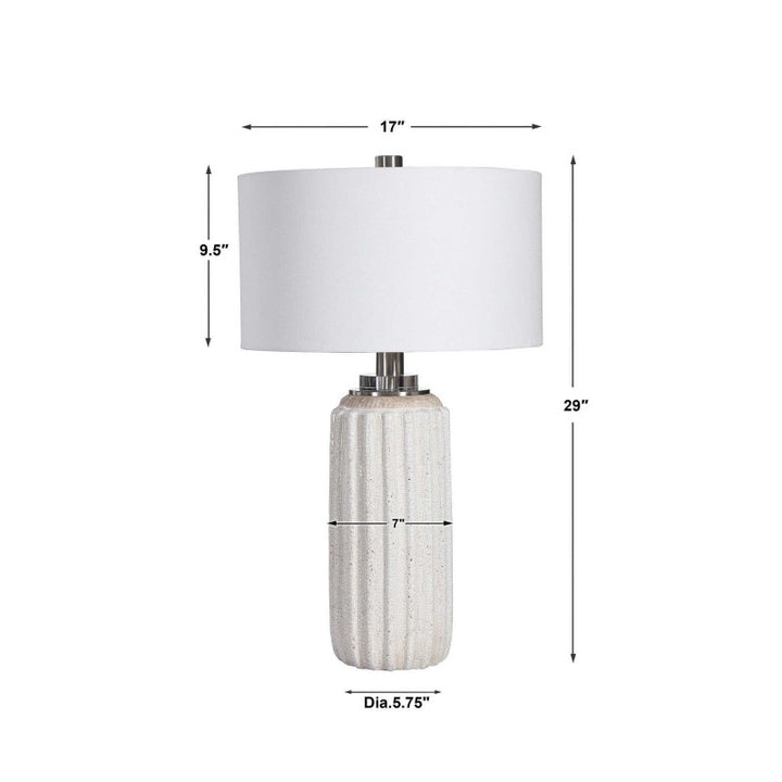 Azariah - Crackle Table Lamp - White