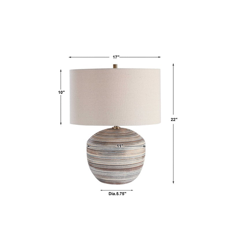 Prospect - Striped Accent Lamp - Light Brown