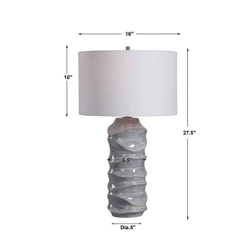 Waves - Table Lamp - Blue & White