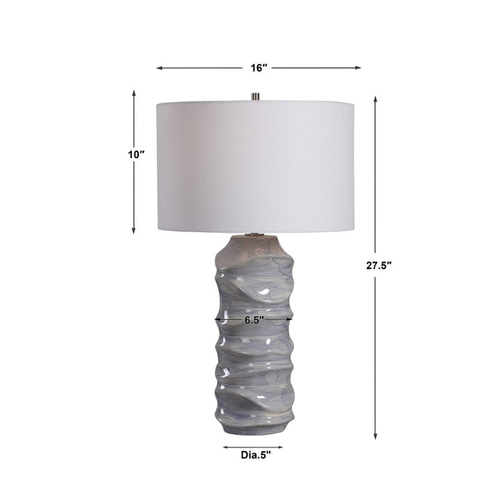 Waves - Table Lamp - Blue & White