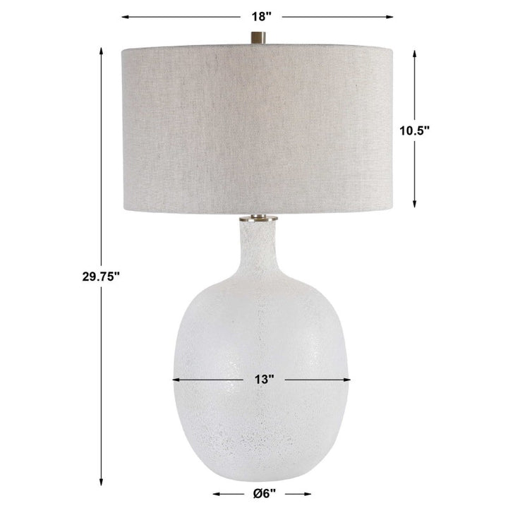 Whiteout - Mottled Glass Table Lamp - White