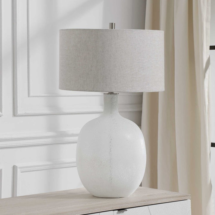 Whiteout - Mottled Glass Table Lamp - White