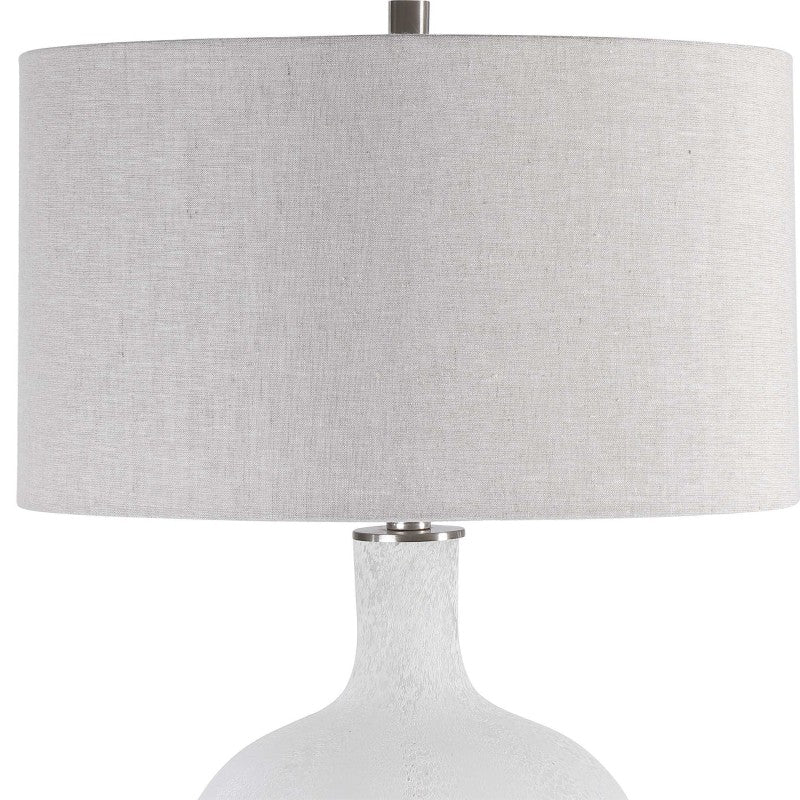 Whiteout - Mottled Glass Table Lamp - White
