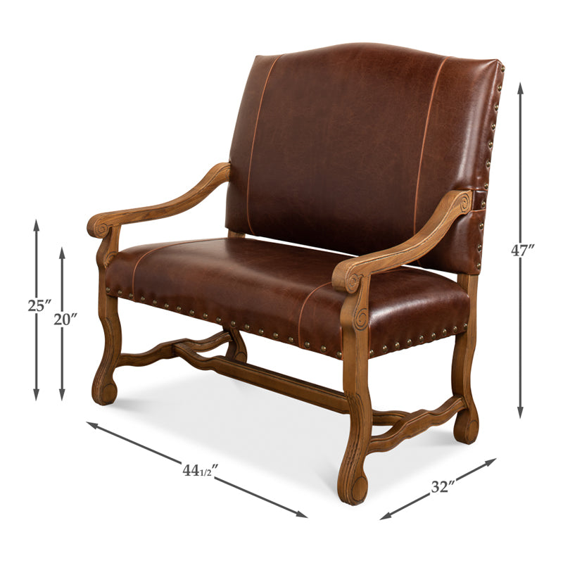 Italian Leather Settee