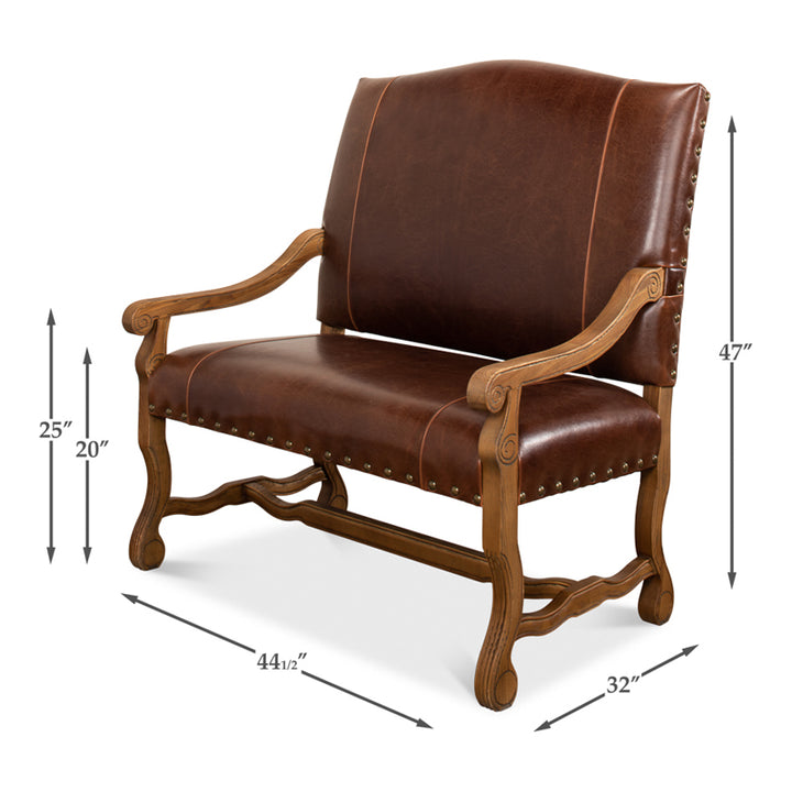 Italian Leather Settee