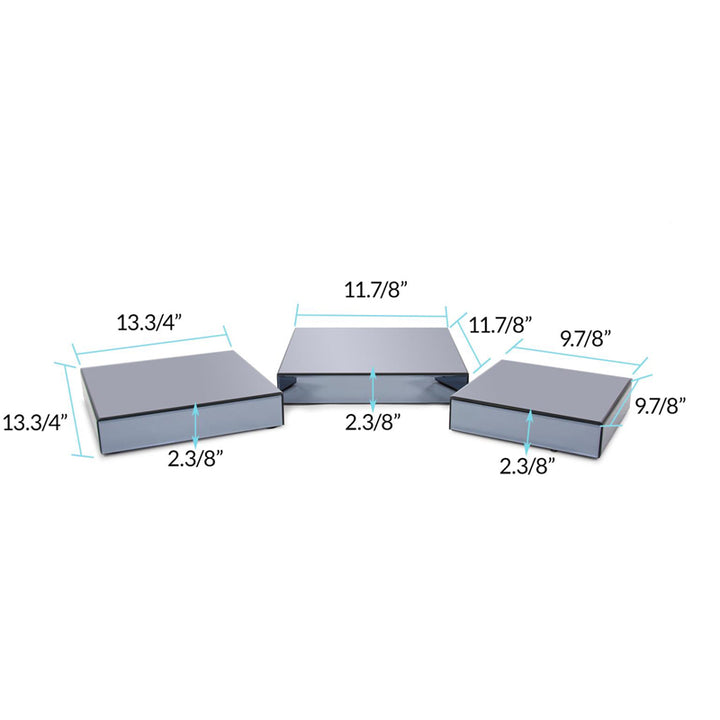 The Grigio Mirrored Set of Three Platforms