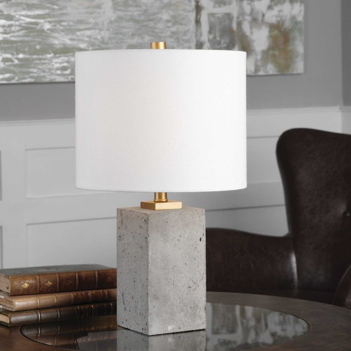 Drexel - Concrete Block Lamp - Gray