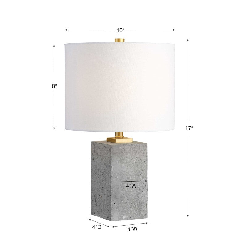 Drexel - Concrete Block Lamp - Gray