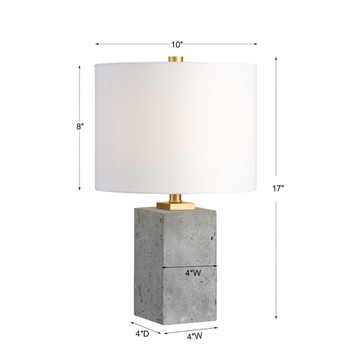 Drexel - Concrete Block Lamp - Gray