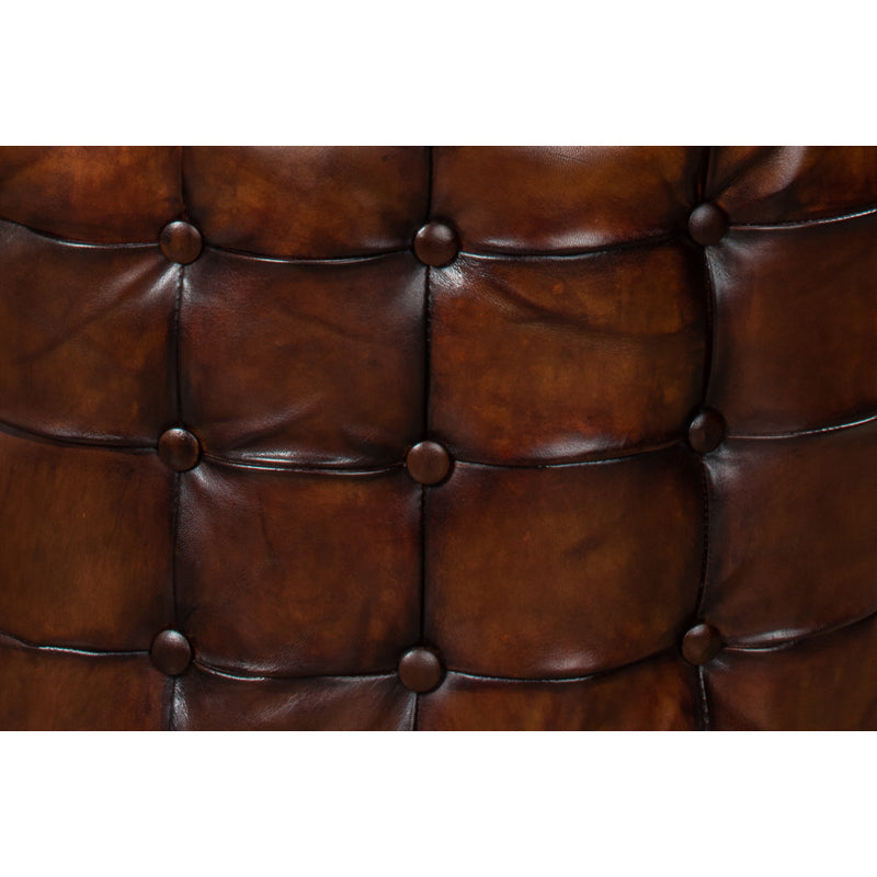 Leather Tufted Ottoman