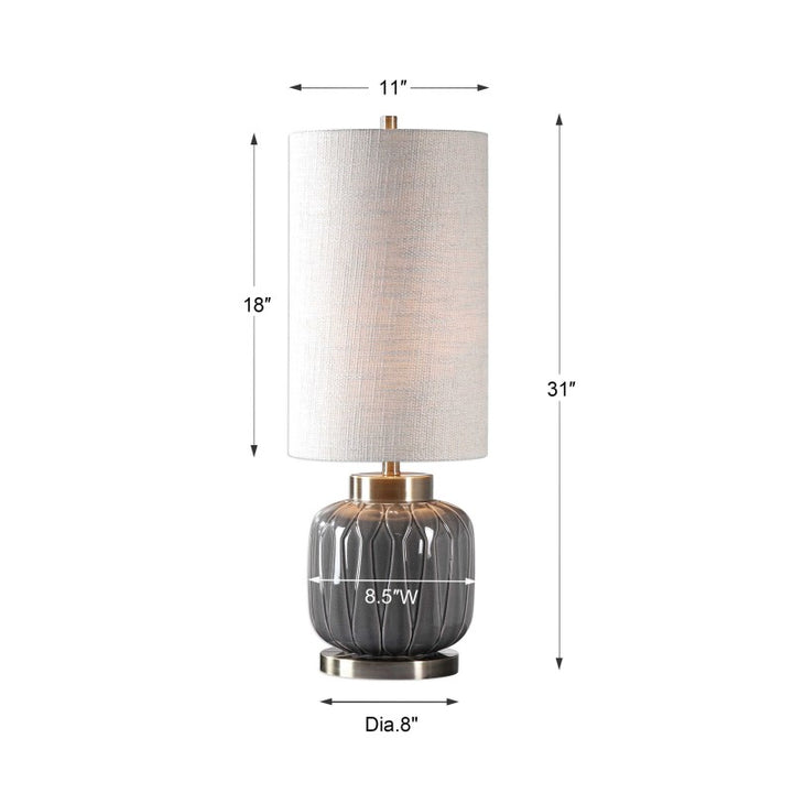 Zahlia - Ceramic Lamp - Aged Gray