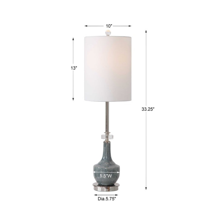 Piers - Mottled Buffet Lamp - Blue