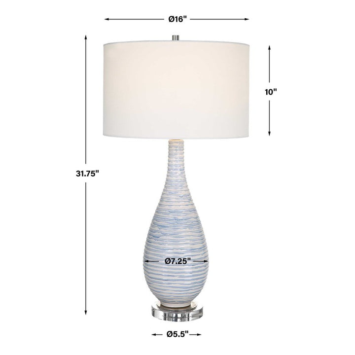 Clariot - Ribbed Table Lamp - Blue
