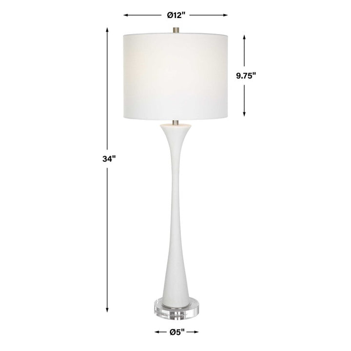 Fountain - Marble Buffet Lamp - White