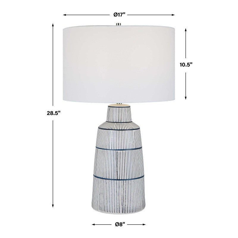 Breton - Nautical Stripe Table Lamp - White