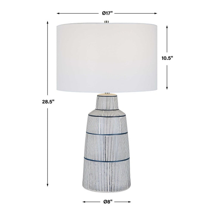 Breton - Nautical Stripe Table Lamp - White