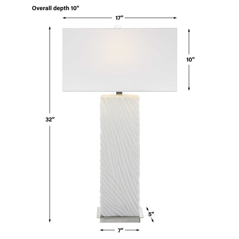 Pillar - Marble Table Lamp - White