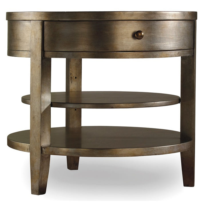 Sanctuary - 1-Drawer Round Lamp Table - Visage